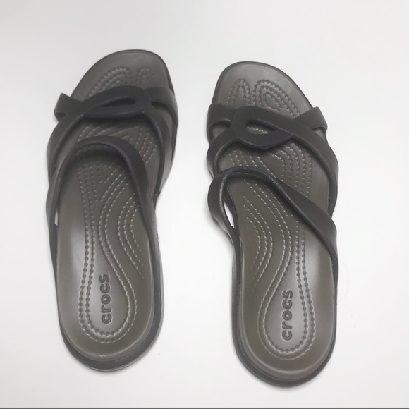 CROCS WOMEN MELEEN TWIST SANDALS SLIDES BROWN 6 - Picture 8 of 8